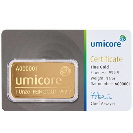 Umicore - 1 oz - Goldanlagebarren