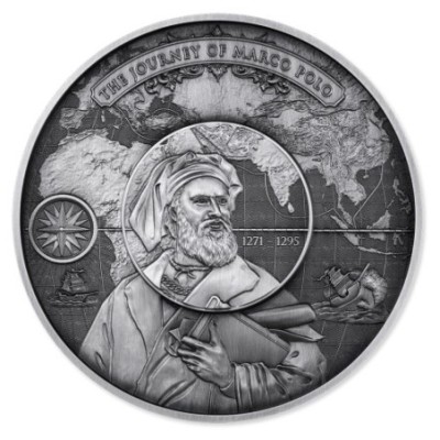 Marco Polo - 5 oz - Silberpuzzle vergoldete Sammlermünze