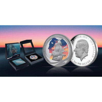 Kapitän Cook - Zweite Reise - 1 oz - Silber Proof Sammlermünze