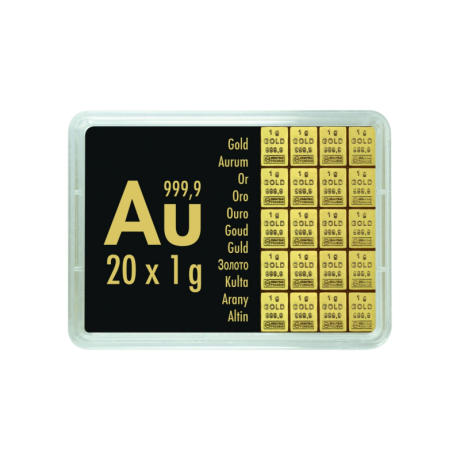 Gold Combibarren Valcambi 20x1 g - Goldanlagebarren