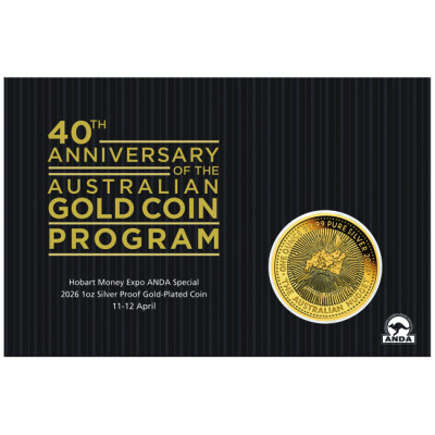 Australian Nugget - 1 oz - Silber Proof Gold-Plated Coin