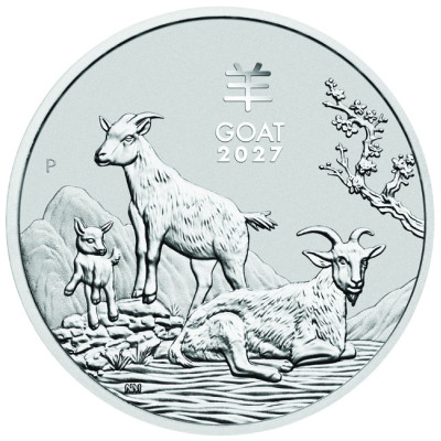 Lunar Goat (2027) – 2 Unzen – Silber-Anlagemünze