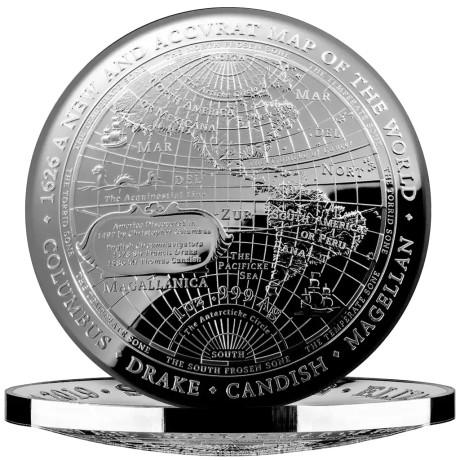 1626 Neue Weltkarte – 1 oz – Silber Proof-Sammlermünze