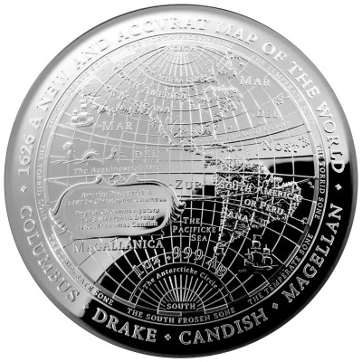 1626 Neue Weltkarte – 1 oz – Silber Proof-Sammlermünze