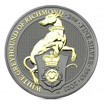 2 OZ WHITE GREYHOUND OF RICHMOND 2021- stříbrná mince